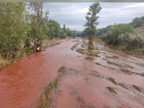 На Украине объяснили, почему река Ингулец окрасилась в красный цвет