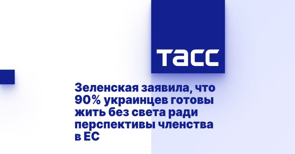 Зеленская заявила, что 90% украинцев готовы жить без света ради перспективы членства в ЕС