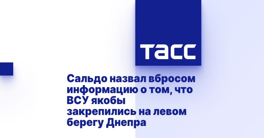 Сальдо назвал вбросом информацию о том, что ВСУ якобы закрепились на левом берегу Днепра