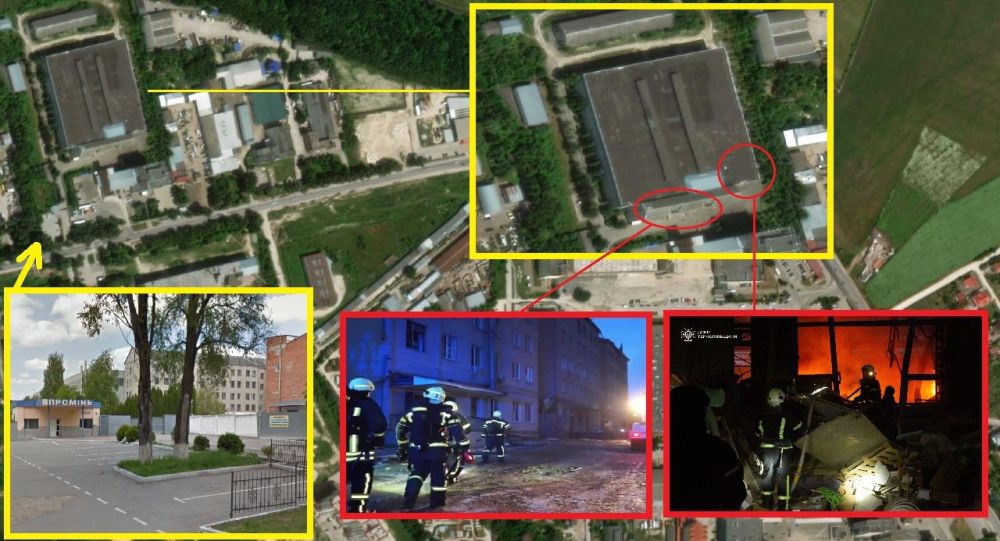 На основе данных спутников NASA и украинских СМИ стало известно о последствиях ночного ракетно-дронового удара по объектам на Украине: