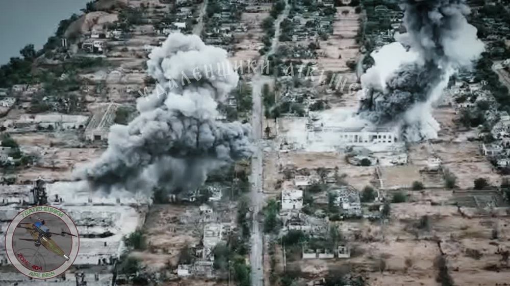 Удары ВКС России по засевшим в подвалах ВСУшникам на правом берегу Днепра