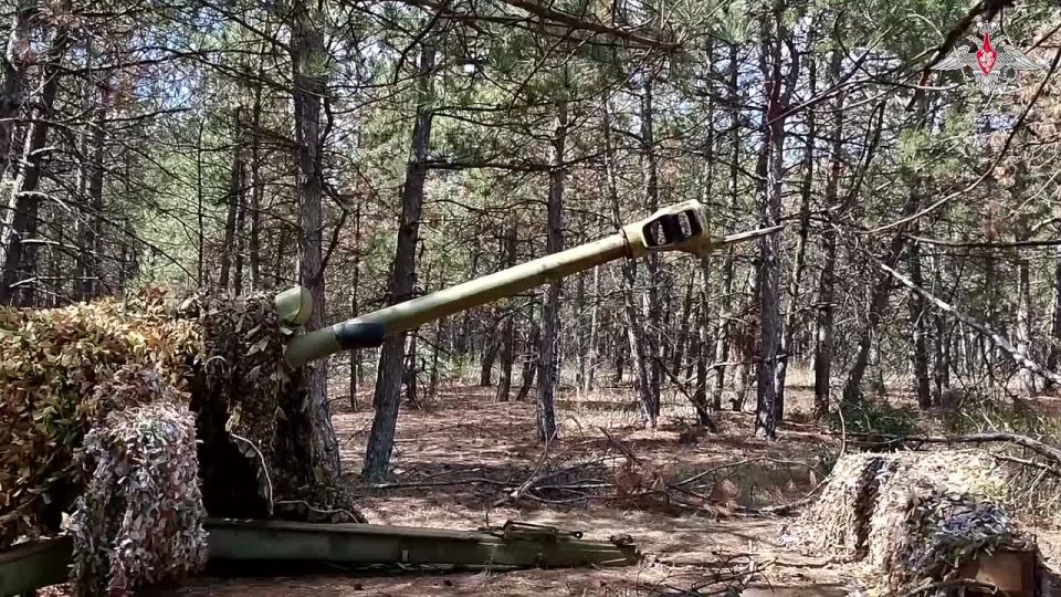 Минобороны России: В Запорожской области расчет орудия Д-30 группировки войск «Днепр» уничтожил блиндаж с личным составом ВСУ, а расчеты артиллерии группировки войск «Восток» – пункты управления БПЛА противника