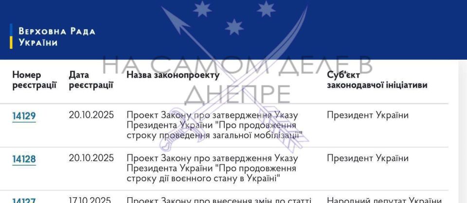 Военное положение и мобилизацию продлят еще на 90 дней с 5 ноября — гражданин Зеленский внес в Раду два соответствующих проекта закона Далее их рассмотрение в Комитете обороны и завтра одобрение в зале Совета