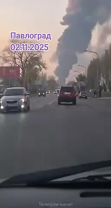 Нанесен массированный удар по Павлограду с поражением промышленного предприятия и автопарка