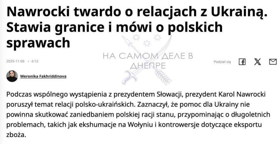 Президент Польши заявил о "неблагодарности" Украины