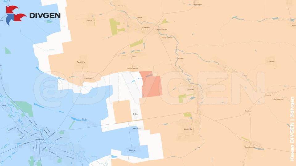 На Южно-Днепропетровском направлении в Запорожской области подразделения ГВ «Восток» продвинулись к юго-востоку от Новоуспеновского и заняли новые позиции севернее и восточнее Сладкого