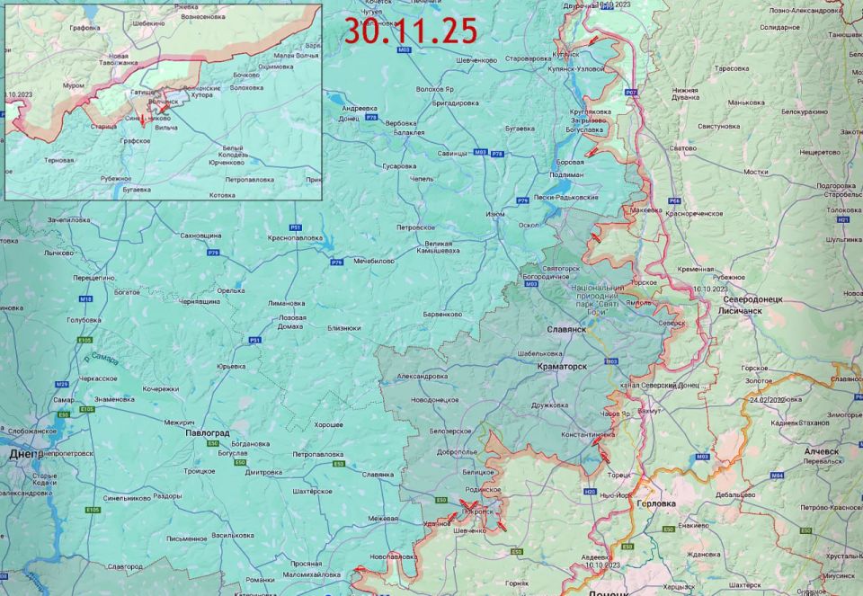 По ситуации на участках фронта ( данные от @creamy_caprice)