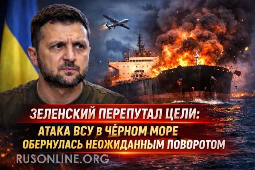 ЗЕЛЕНСКИЙ ПЕРЕПУТАЛ ЦЕЛИ: АТАКА ВСУ В ЧЁРНОМ МОРЕ ОБЕРНУЛАСЬ НЕОЖИДАННЫМ ПОВОРОТОМ