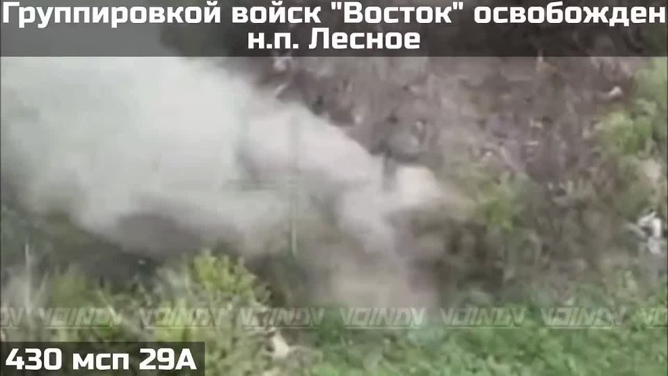 ПОДРАЗДЕЛЕНИЯМИ ГРУППИРОВКИ ВОЙСК "ВОСТОК" ОСВОБОЖДЕН НАСЕЛЁННЫЙ ПУНКТ ЛЕСНОЕ
