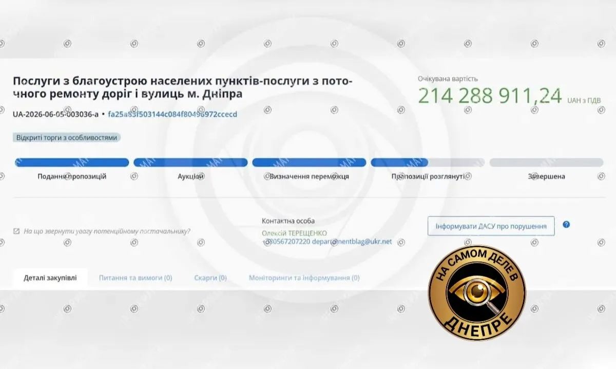 Кафедра распилов: мэрия Днепропетровска объявила очередной многомиллионный тендер
