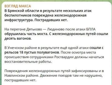Михаил Онуфриенко: Итак, господа начальнички, враг делом доказал, что БПЛА в состоянии и чугунку порвать, и мост обрушить